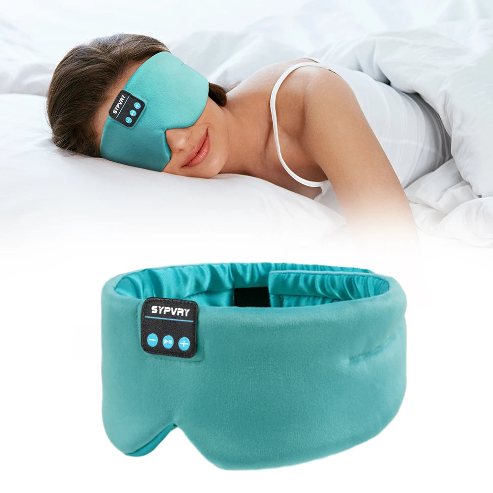 Soft Sleep Mask Bluetooth Wireless Headphones, Sleeping Headphones Adjustable Music Eye Mask Silk for Sleeping Meditation